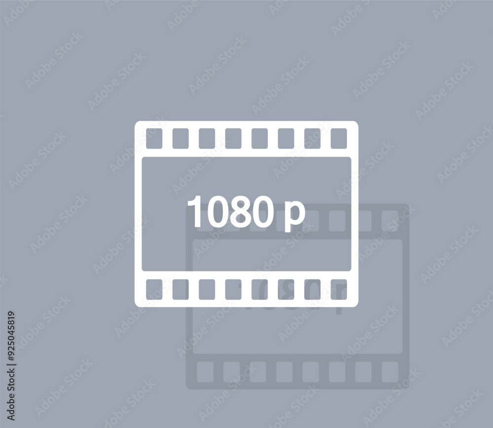 Poster vector icon of white color with shadow on gray background