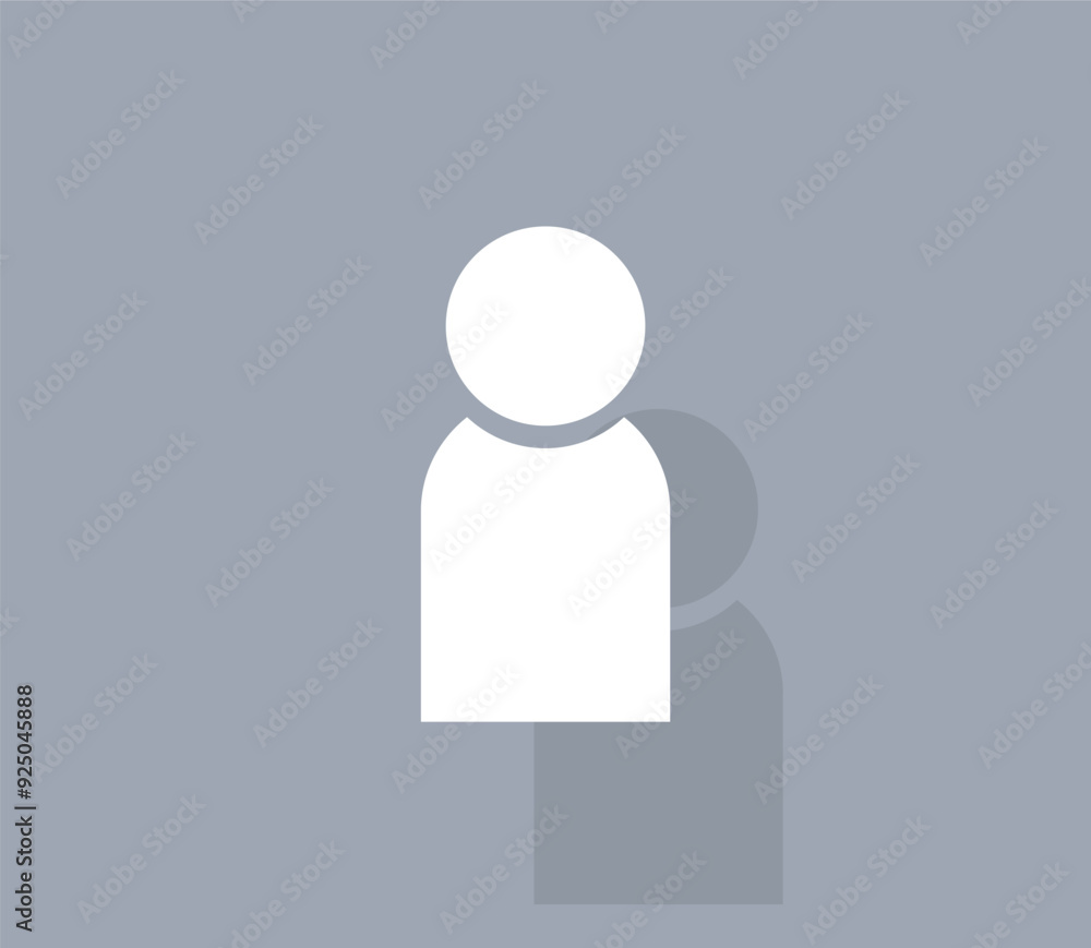 Poster vector icon of white color with shadow on gray background