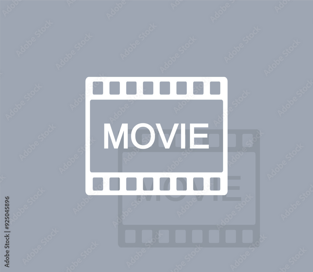 Poster vector icon of white color with shadow on gray background