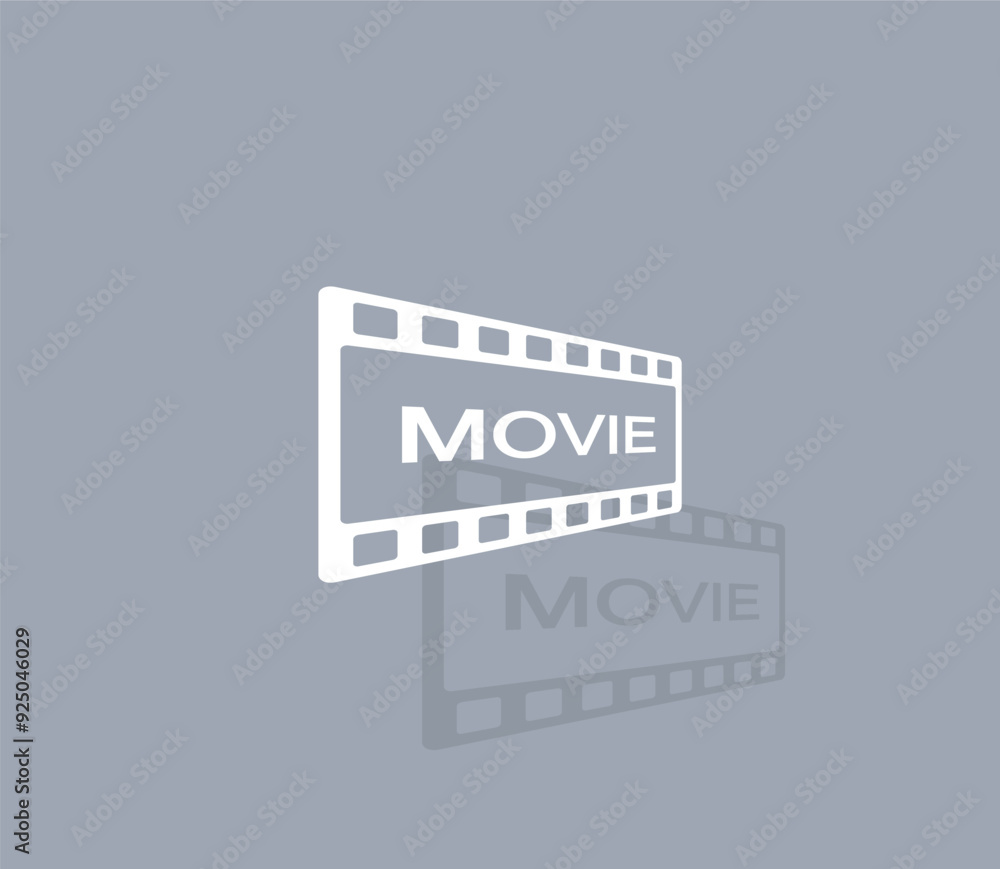 Poster vector icon of white color with shadow on gray background