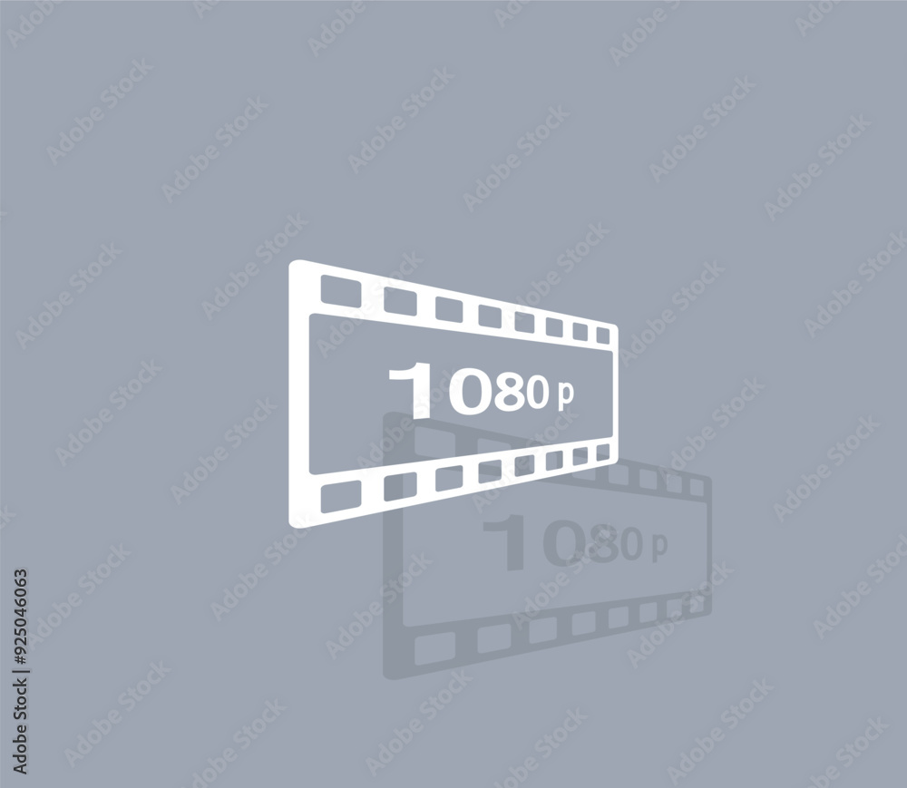 Poster vector icon of white color with shadow on gray background