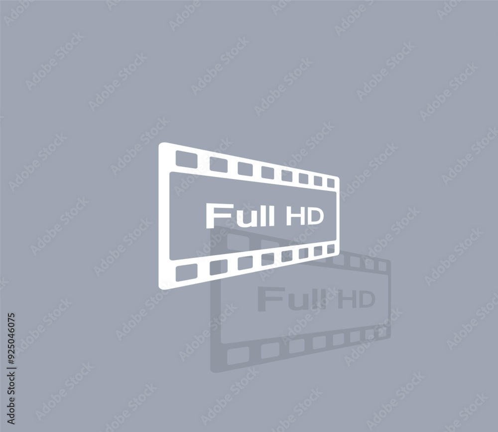 Poster vector icon of white color with shadow on gray background