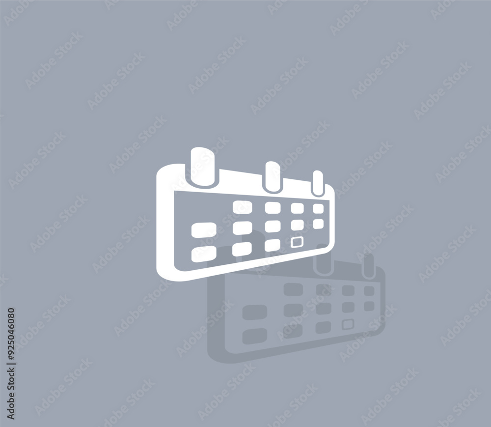 Poster vector icon of white color with shadow on gray background