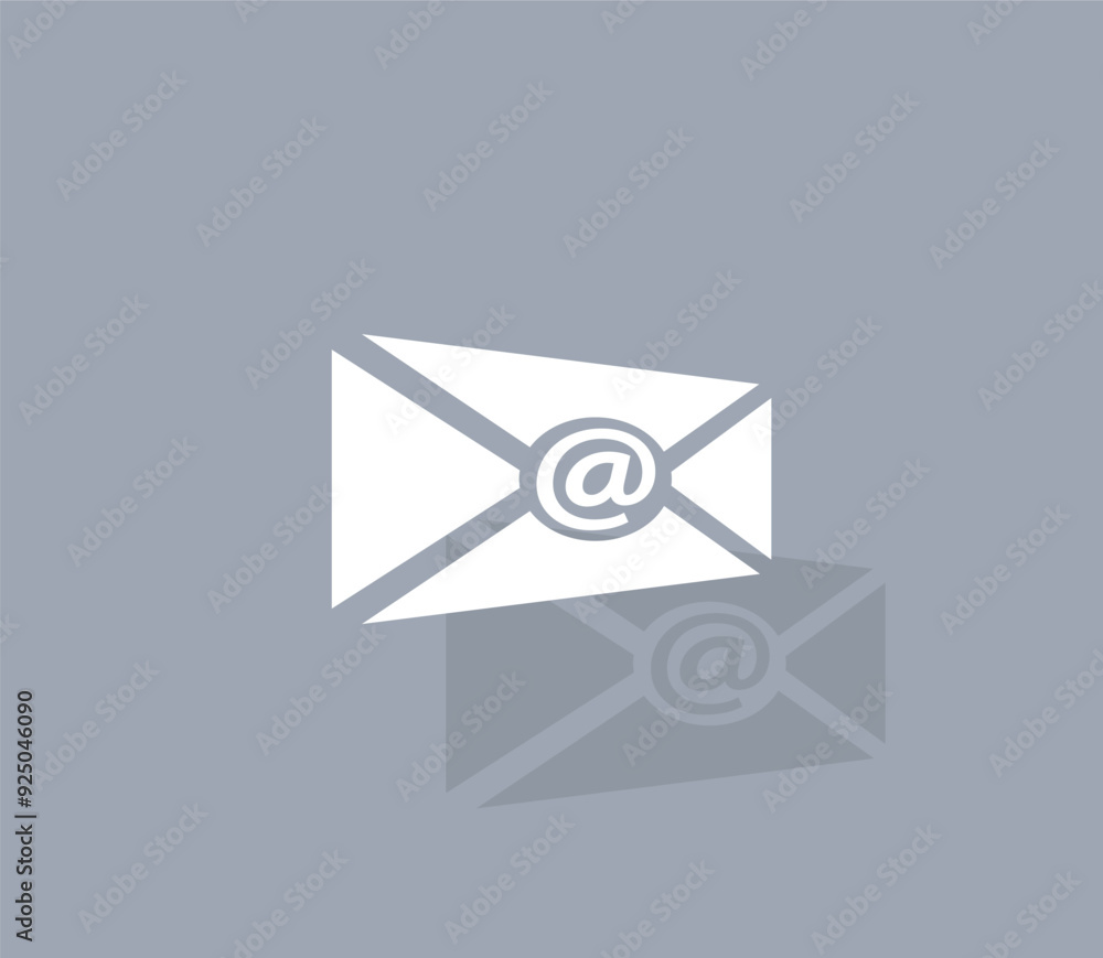 Poster vector icon of white color with shadow on gray background