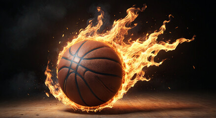 Fototapeta premium basketball in fire