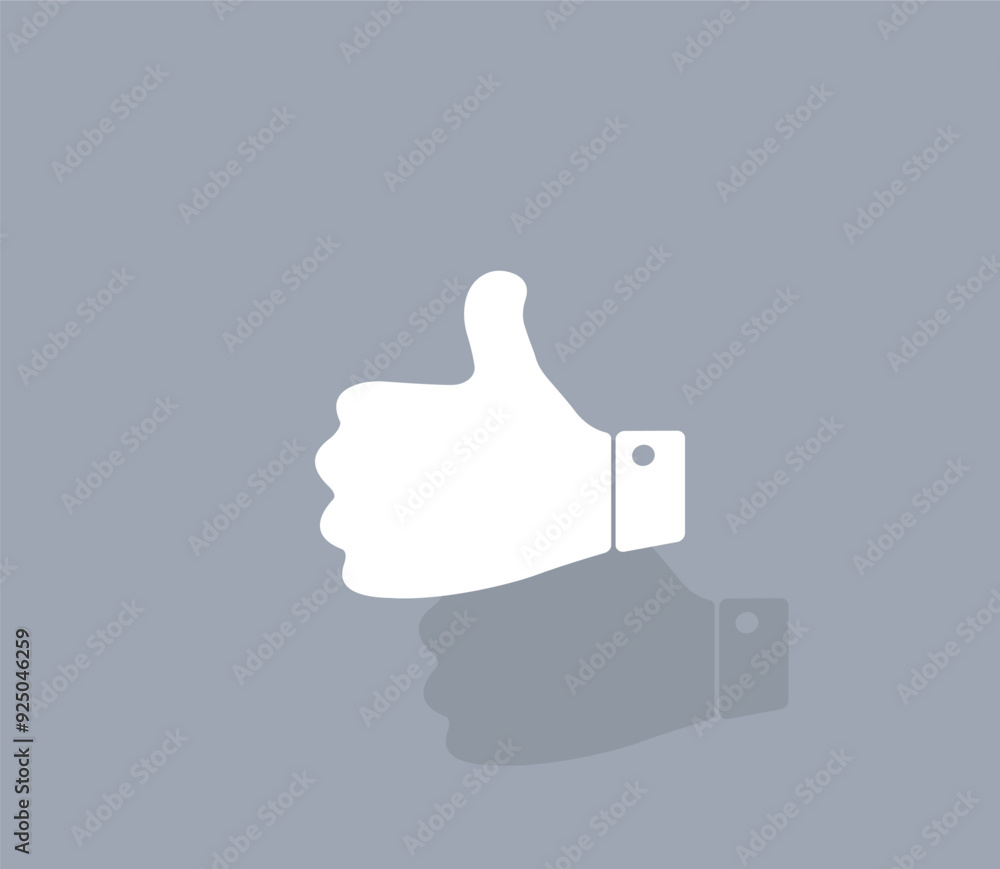 Poster vector icon of white color with shadow on gray background