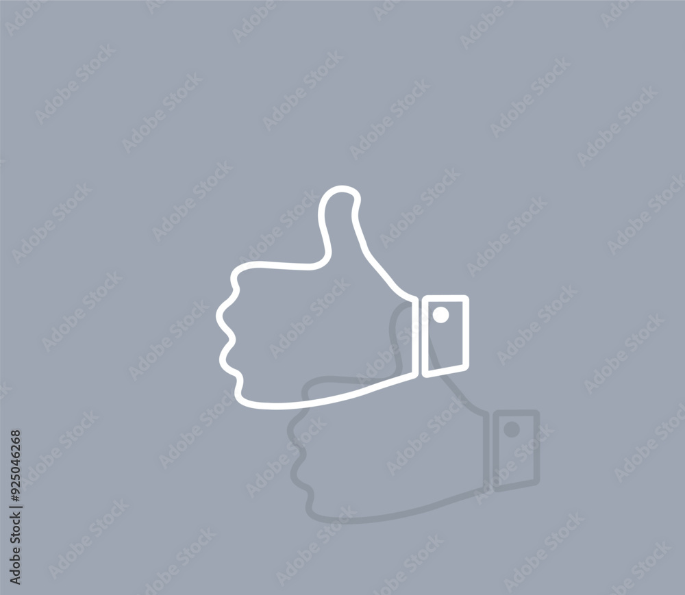 Poster vector icon of white color with shadow on gray background