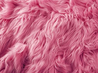 Close-up of soft pink fur fabric with a fuzzy texture.