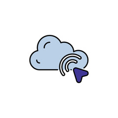 Cloud Click icon design with white background stock illustration