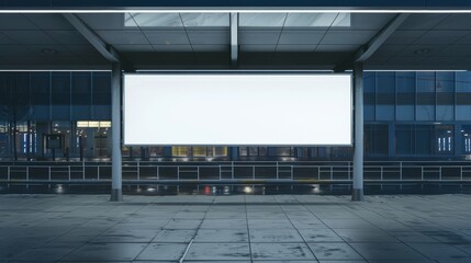 blank space of a standing billboard at bus station