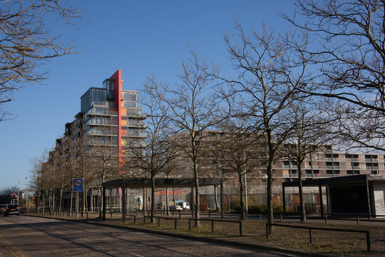 The Sainsburys building on Avebury Boulevard in Milton Keynes, Buckinghamshire in the UK