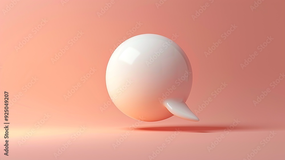 Poster a modern and minimalist 3d render of an advice icon, featuring a simple exclamation mark within a ci
