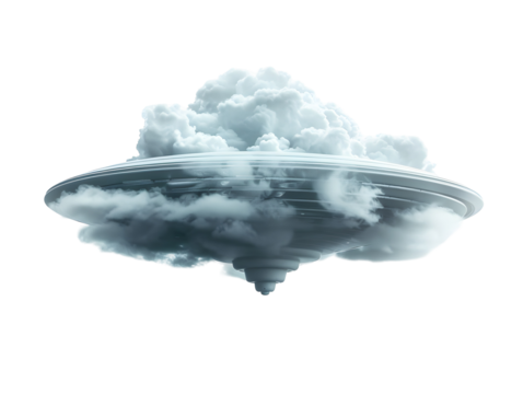 UFO, UAP inform a cloud, Unidentified Flying Object , Unidentified Aerial Phenomena, Strange objects may come from outer space or contain unexpected technology