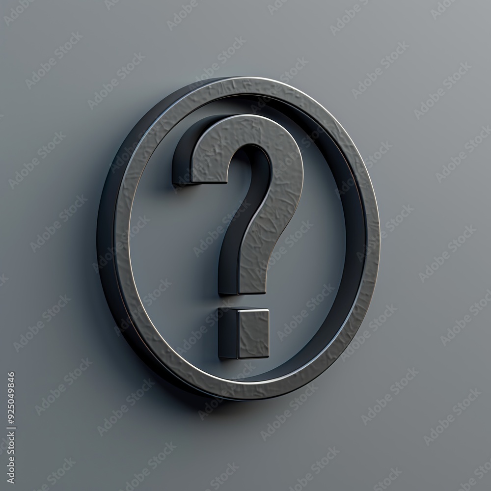 Poster a modern and minimalist 3d render of an advice icon, featuring a simple exclamation mark within a ci