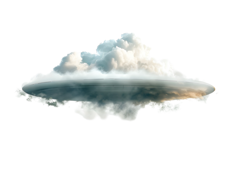 UFO, UAP inform a cloud, Unidentified Flying Object , Unidentified Aerial Phenomena, Strange objects may come from outer space or contain unexpected technology