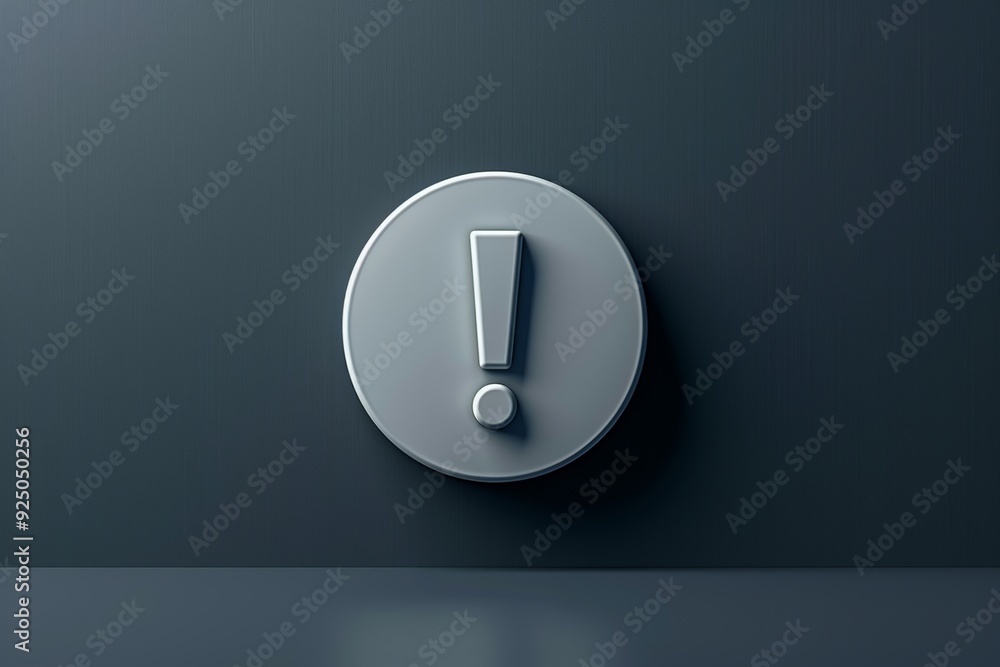 Aufkleber a modern and minimalist 3d render of an advice icon, featuring a simple exclamation mark within a ci