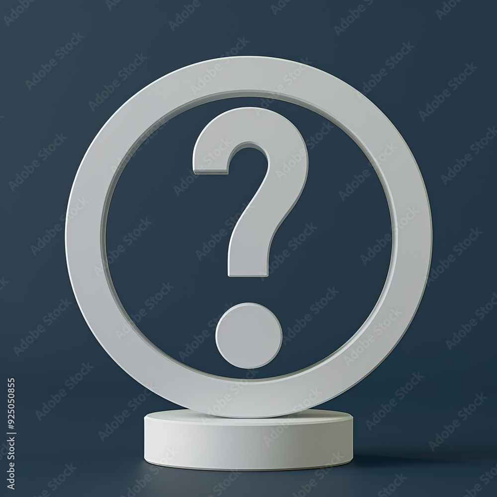 Poster a modern and minimalist 3d render of an advice icon, featuring a simple exclamation mark within a ci