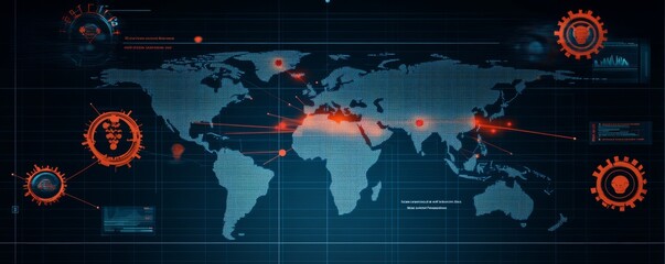 Digital Art of Global Vector Showing Virus Impact on World Map