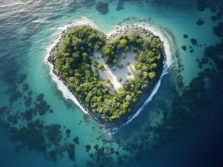 Turquoise water flying drone stunning landscape view