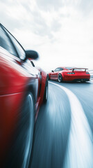 High-Speed Racing Cars on a Curved Track