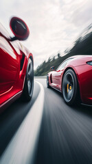 High-Speed Racing Cars on a Curved Track