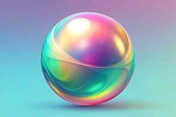 Vibrant Abstract Sphere Colorful Light Reflections Modern Design Elegance Artistry Glossy Texture