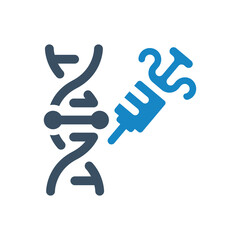 Fototapeta premium DNA chain line and solid icon vector illustration