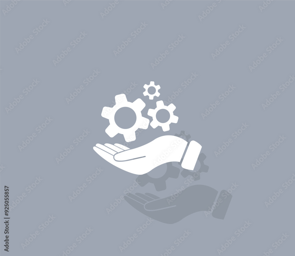 Aufkleber vector icon of white color with shadow on gray background