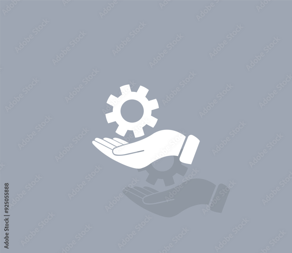 Poster vector icon of white color with shadow on gray background