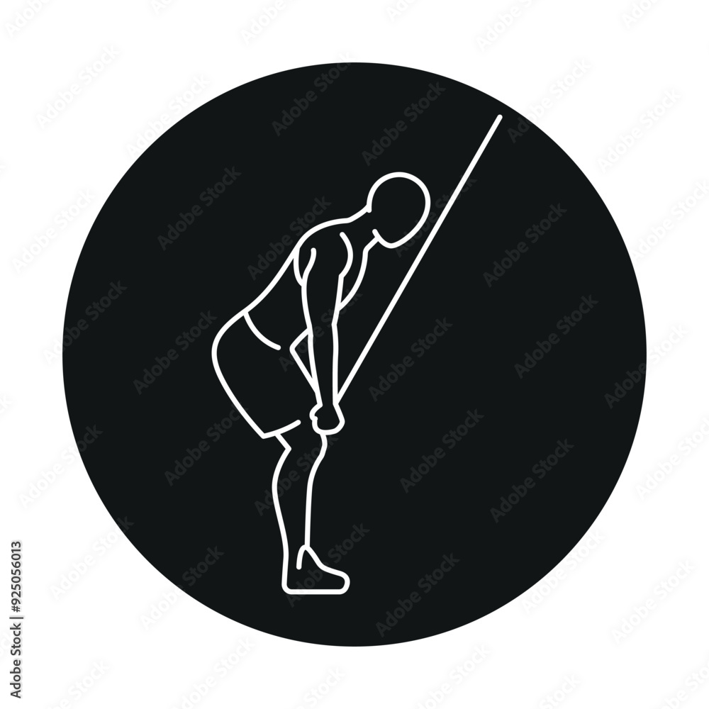 Poster lat pulldown line icon. vector isolated element.