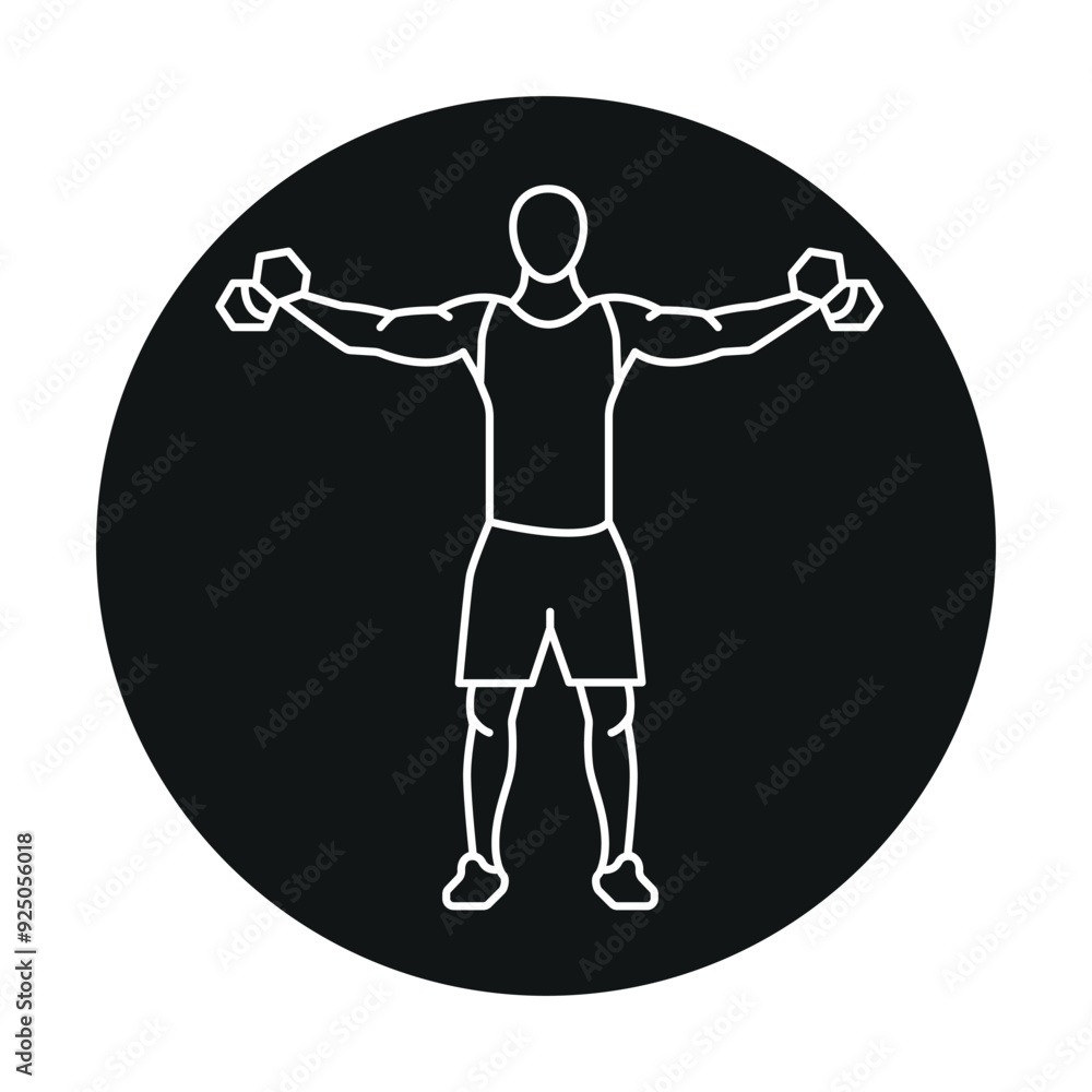 Poster lateral raises line icon. vector isolated element.