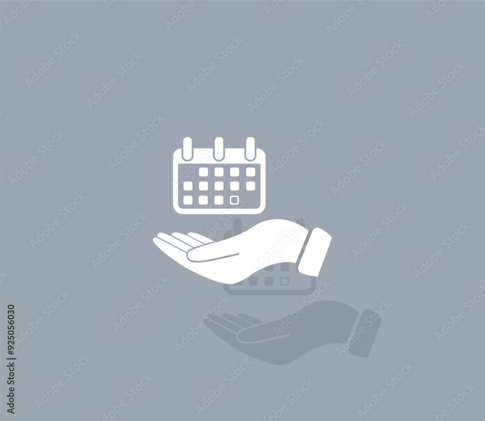 Poster vector icon of white color with shadow on gray background