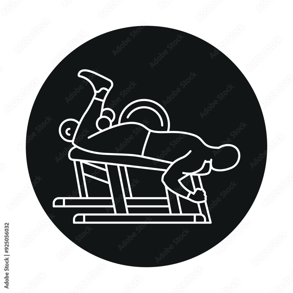Poster leg curls line icon. vector isolated element.
