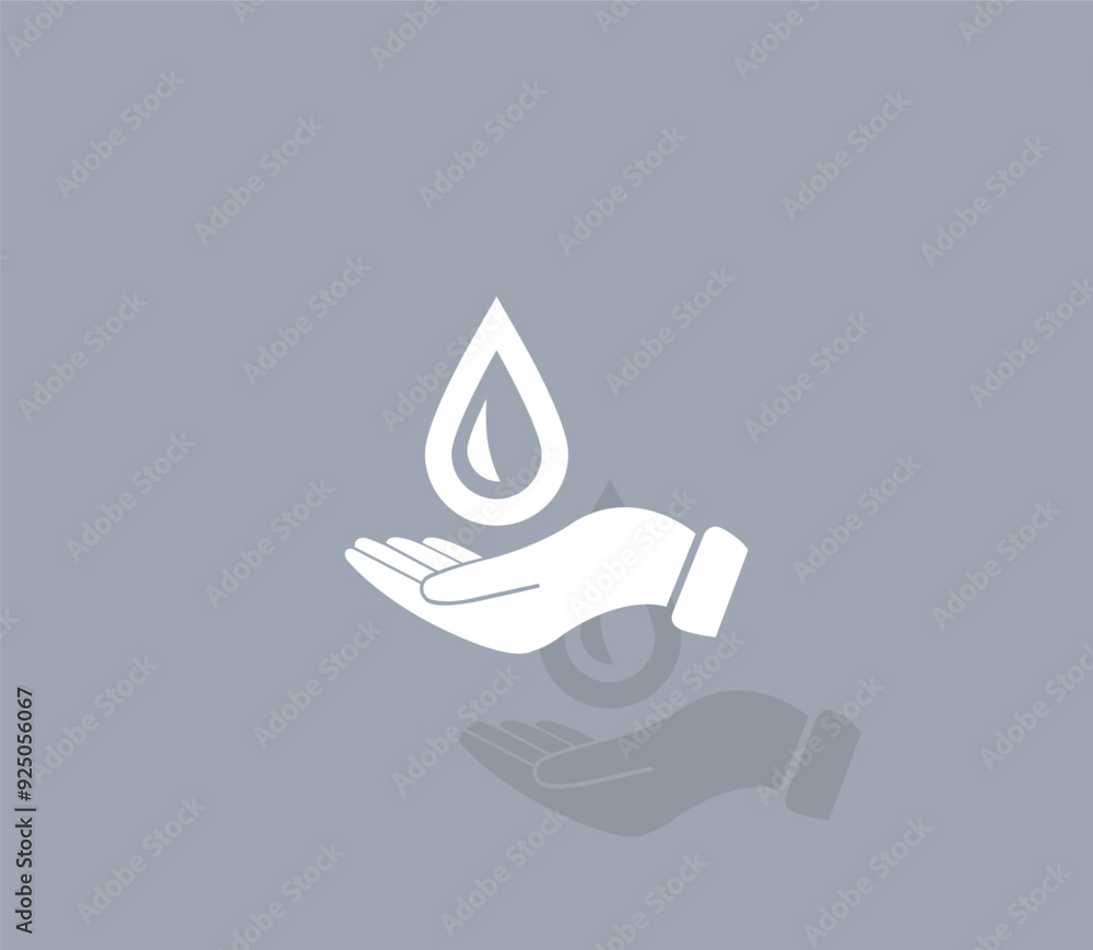 Poster vector icon of white color with shadow on gray background