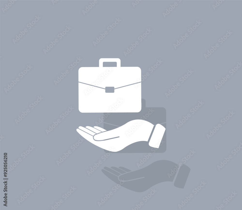 Poster vector icon of white color with shadow on gray background