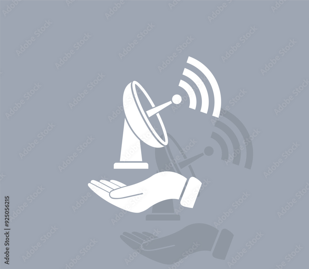 Aufkleber vector icon of white color with shadow on gray background