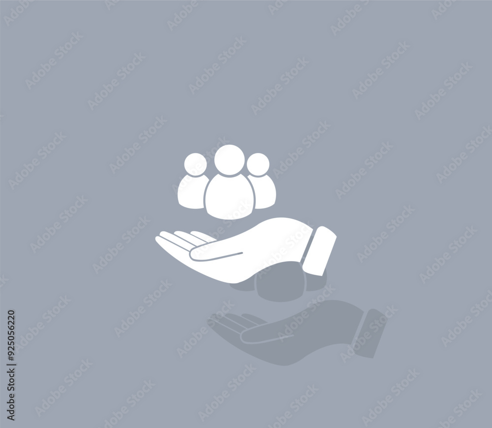 Poster vector icon of white color with shadow on gray background