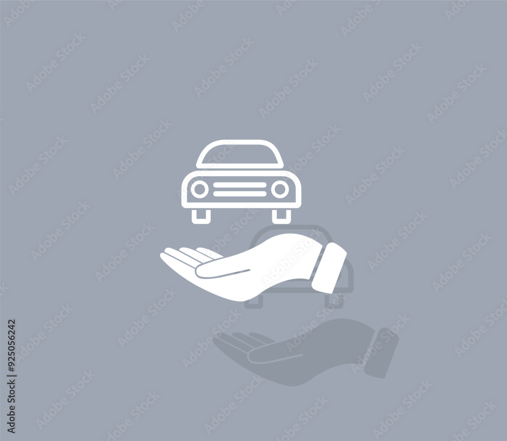 Poster vector icon of white color with shadow on gray background