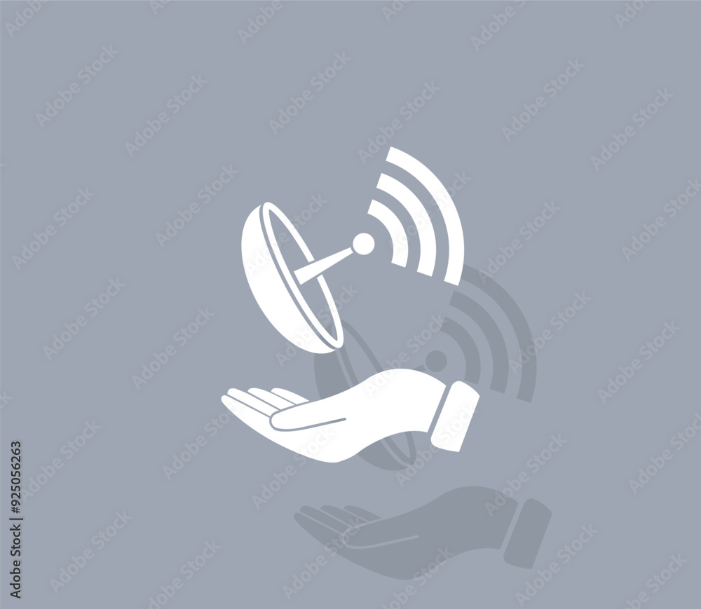 Aufkleber vector icon of white color with shadow on gray background