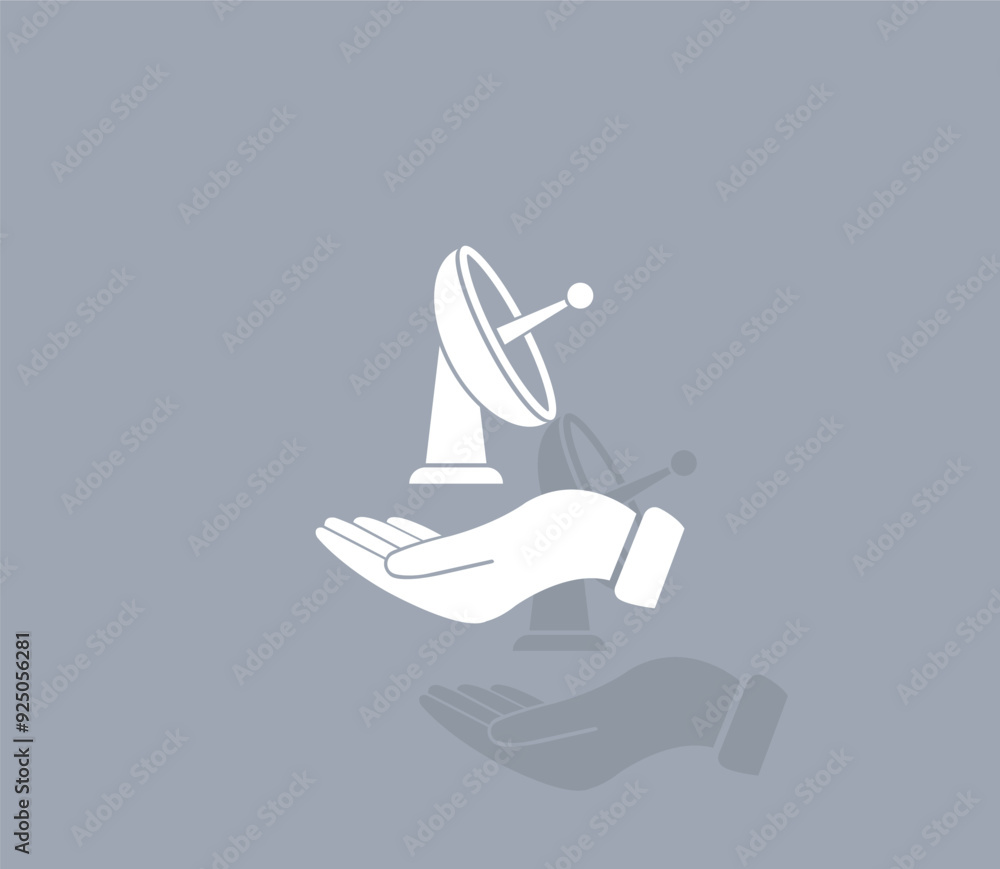 Aufkleber vector icon of white color with shadow on gray background