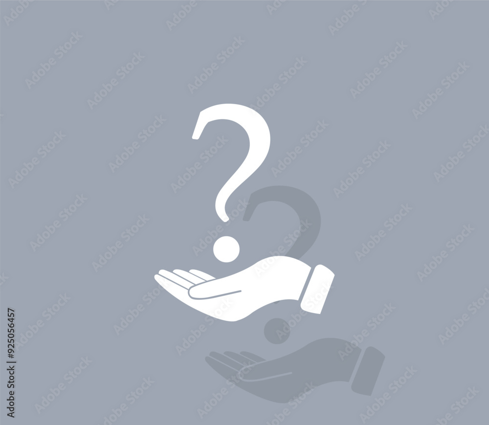 Poster vector icon of white color with shadow on gray background