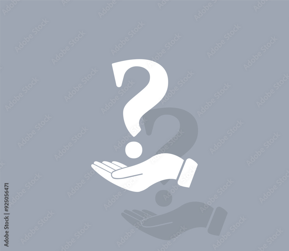 Poster vector icon of white color with shadow on gray background