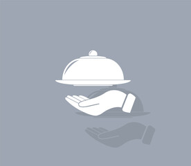 Fototapeta premium Vector icon of white color with shadow on gray background