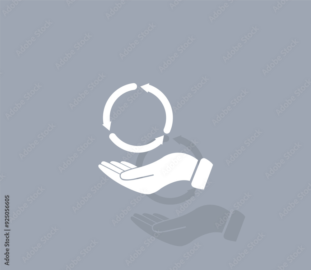 Poster vector icon of white color with shadow on gray background