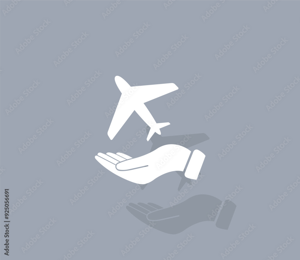 Aufkleber vector icon of white color with shadow on gray background