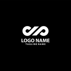 initial DP rope logo design vector