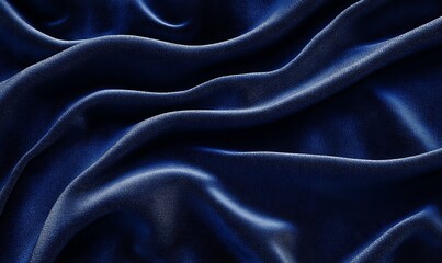 Obraz premium Rich Velvet Fabric Texture in Royal Blue with Soft Curves and Plush Appearance