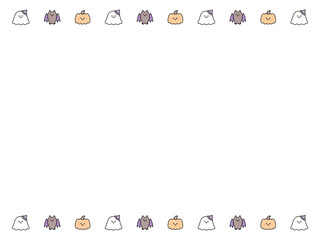 Fototapeta premium 4:3 シンプルなゆるかわハロウィンフレーム⭐︎PNG