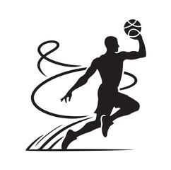 Basketball player silhouette vector illustration