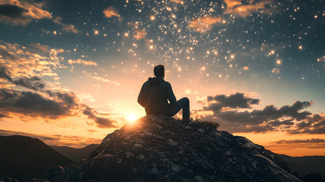 Reach for the stars work hard achieve greatness success possibilities within grasp strive towards excellence